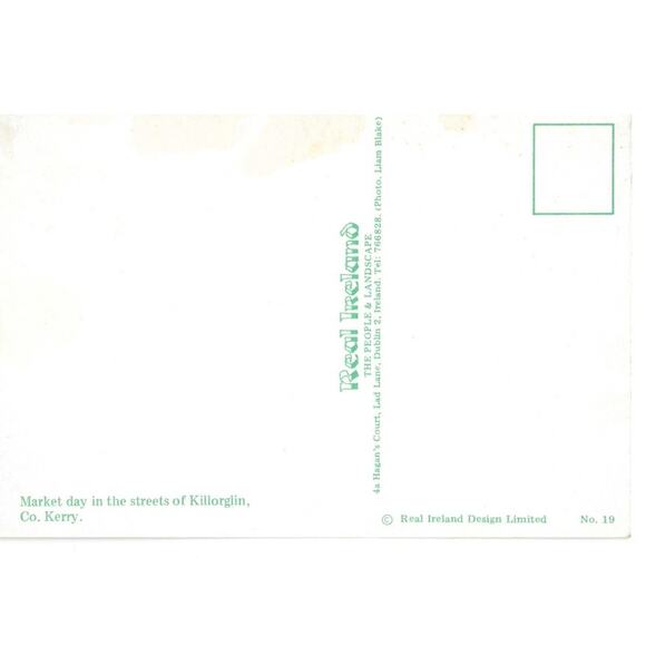 Market Day in the Streets of Killorglin Ireland Mack's Postcard Unposted - Picture 2 of 2